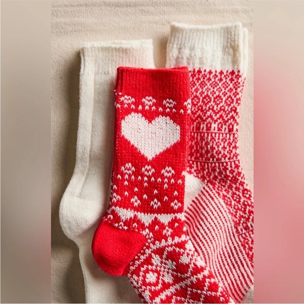 Free people Nordic knit Socks set of 3 NWT